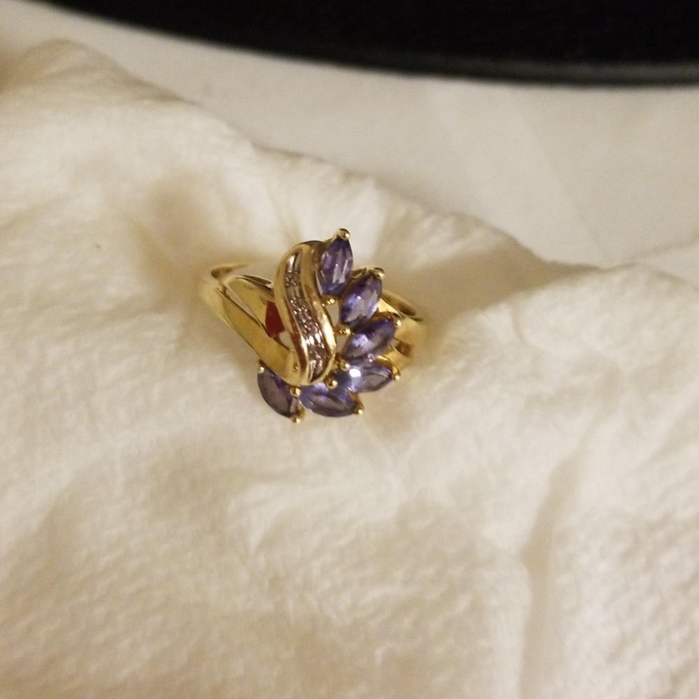 🧨WEEKEND ONLY SALE🎁🧨Tanzanite Diamond 14K Ring